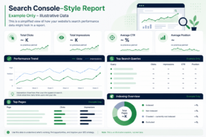 Illustration of how Google Search Console reports search performance