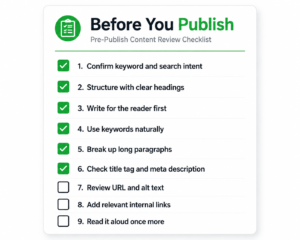 SEO content checklist before publishing
